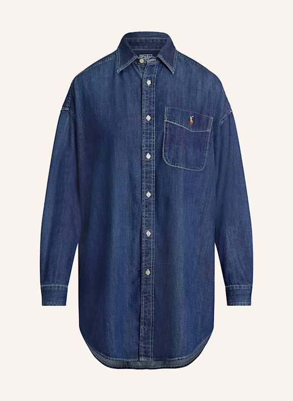 POLO RALPH LAUREN Oversized shirt blouse in a denim look DARK BLUE