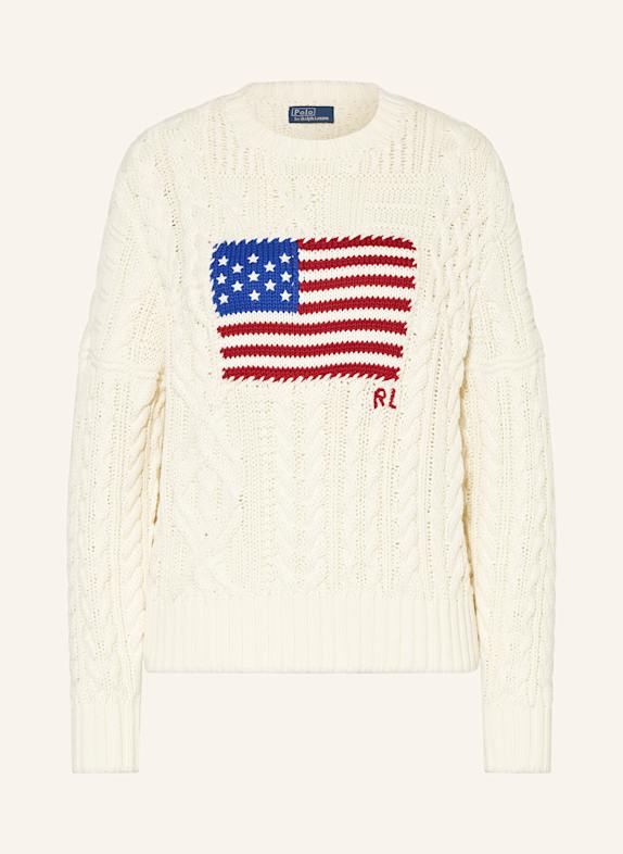 POLO RALPH LAUREN Sweter KREMOWY/ NIEBIESKI/ CZERWONY