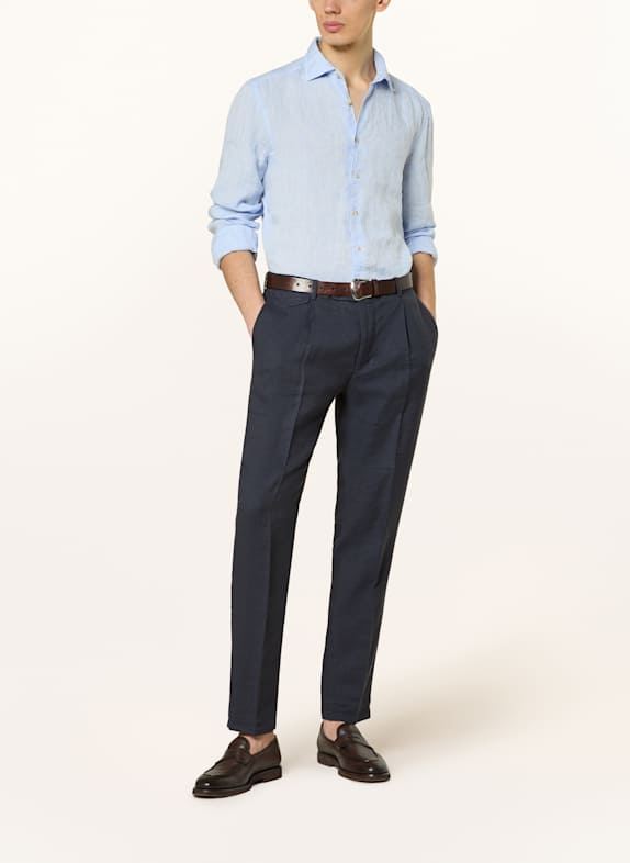 Stenströms Linnen hemd Slim Fit LICHTBLAUW