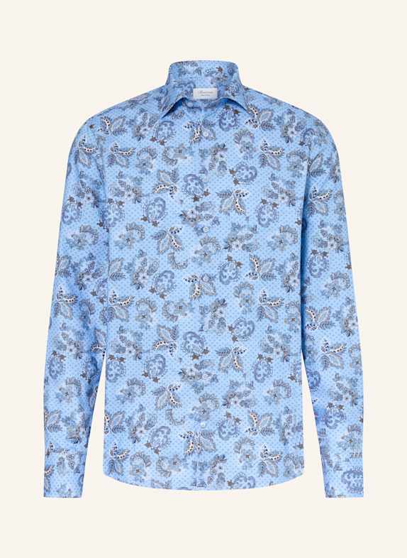 Stenströms Hemd Fitted Body Fit HELLBLAU/ BLAU/ BRAUN