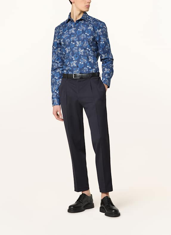 Stenströms Overhemd Slimline Fit DONKERBLAUW / BEIGE