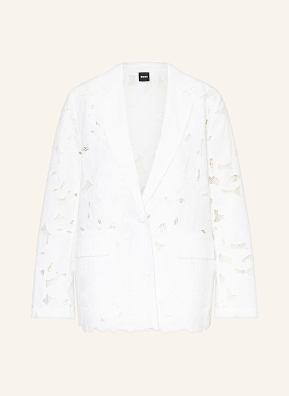 BOSS Blazer JONARA aus Lochspitze WEISS