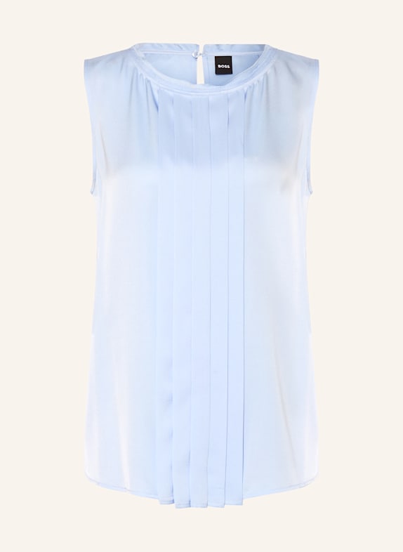 BOSS Blusentop BEMIULA aus Seide HELLBLAU