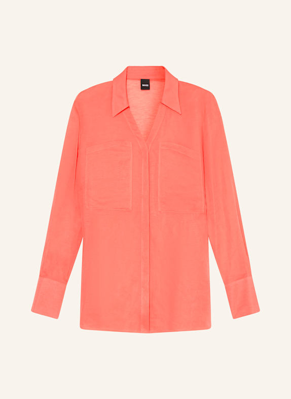 BOSS BOSALA blouse with linen LIGHT RED