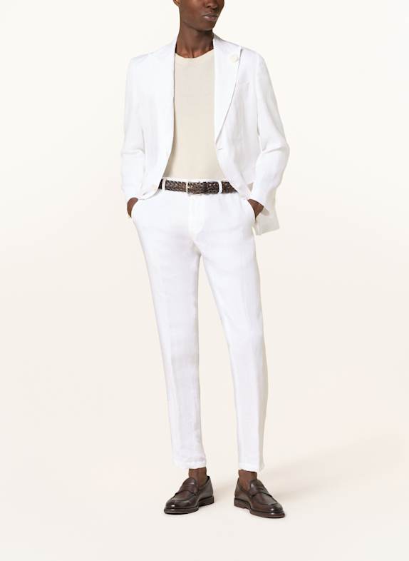 BOSS Anzughose GENIUS Slim Fit aus Leinen WEISS