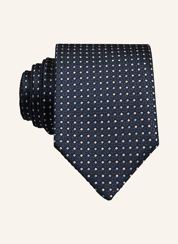 BOSS DOUBLE tie with silk DARK BLUE/ LIGHT BLUE/ WHITE