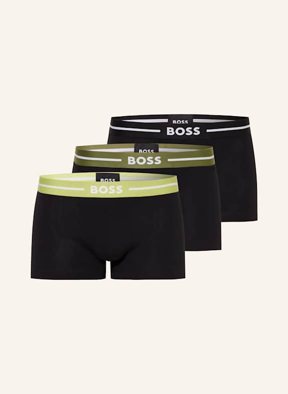 BOSS 3er-Pack Boxershorts SCHWARZ/ OLIV/ GELB