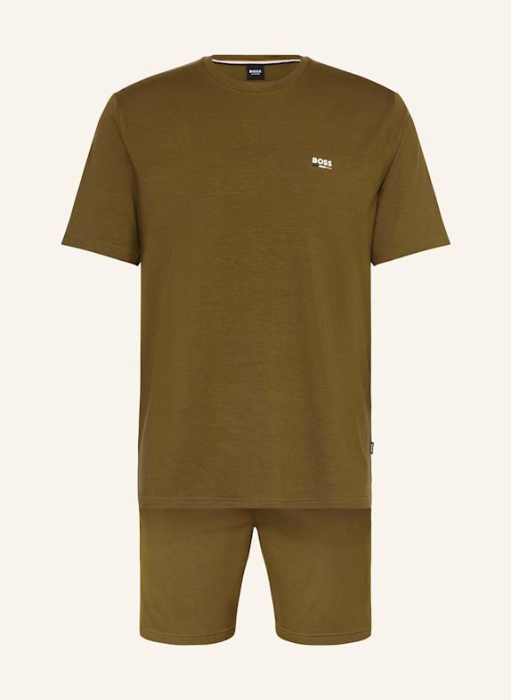 BOSS BAMBOO shorty pajamas with gift box 302 DARK GREEN
