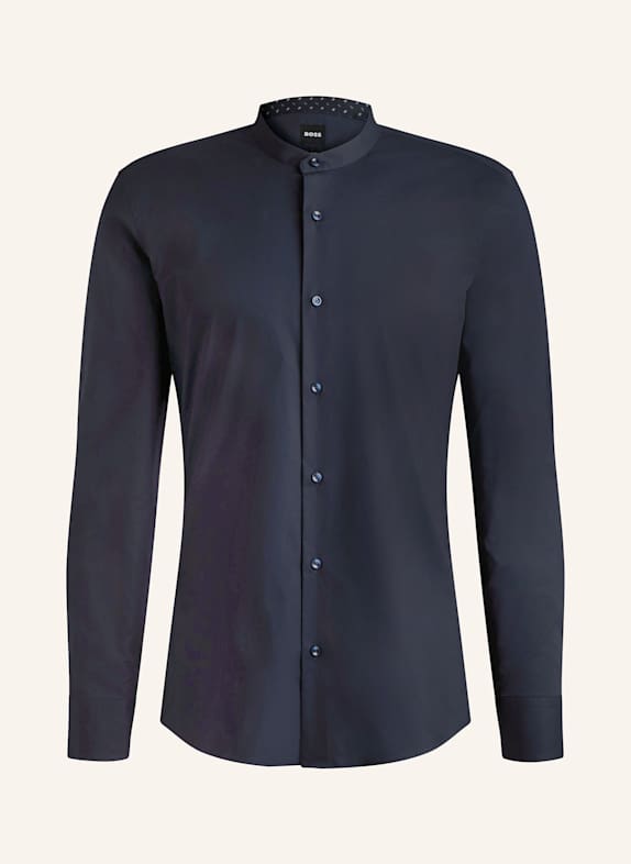 BOSS Hemd HANK Slim Fit mit Stehkragen DUNKELBLAU