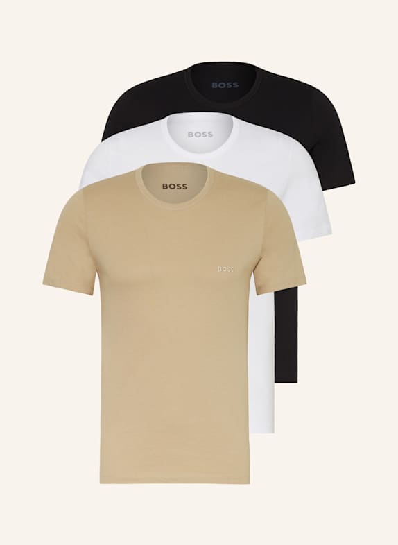 BOSS 3er-Pack T-Shirts BEIGE/ WEISS/ SCHWARZ