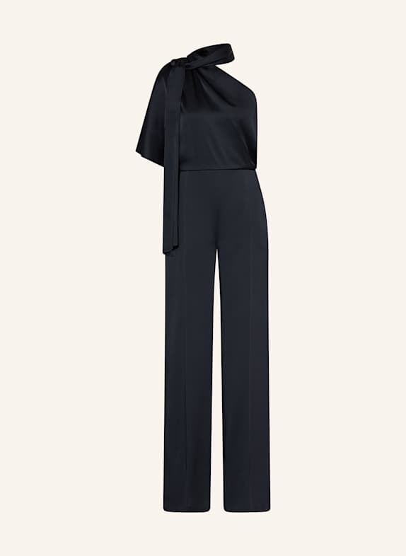 BOSS One-Shoulder-Jumpsuit DEIANA mit Volants und Schluppe DUNKELBLAU