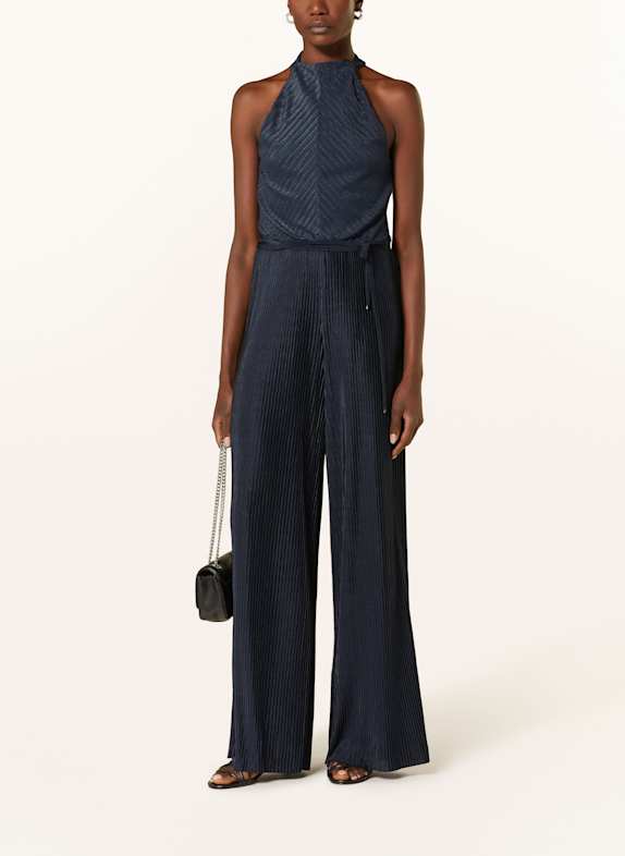 BOSS EXUMA jumpsuit with pleats DARK BLUE