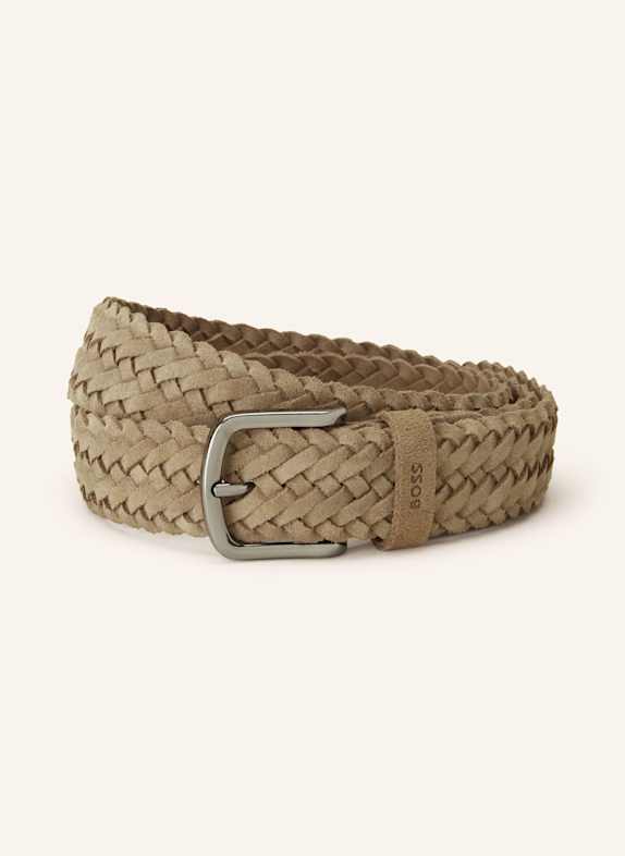 BOSS Ledergürtel SASH BEIGE