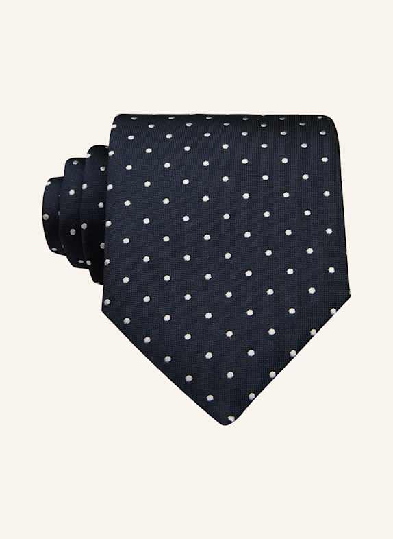 BOSS Krawat H-TIE 7 GRANATOWY/ BIAŁY