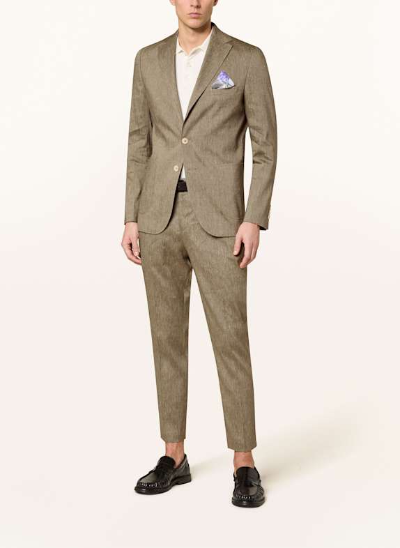 PAUL Marynarka garniturowa extra slim fit z lnu 735 Olive