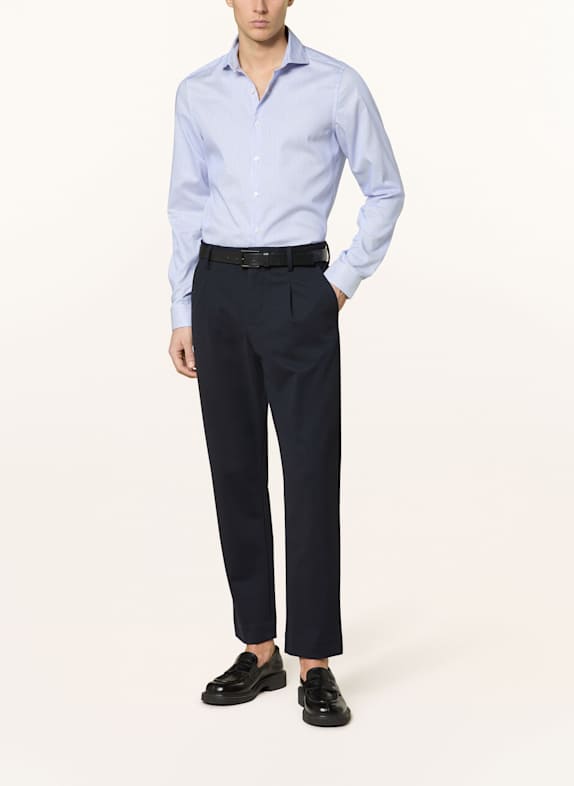 PAUL Slim fit skjorte BLÅ / HVID