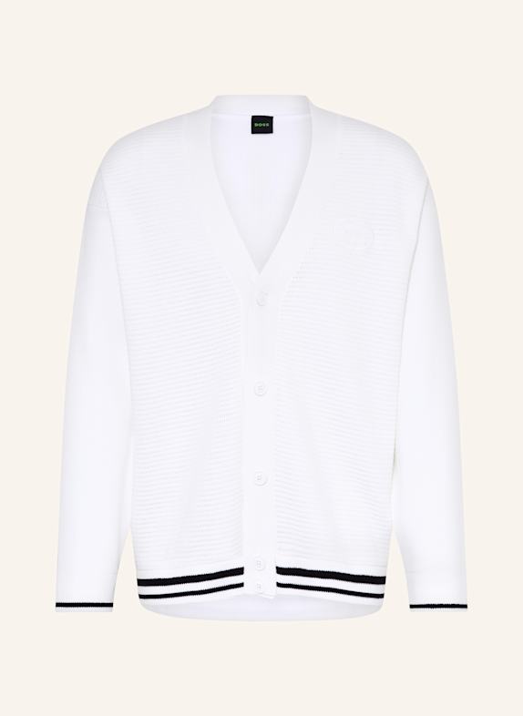 BOSS Strickjacke MESH HERITAGE WEISS