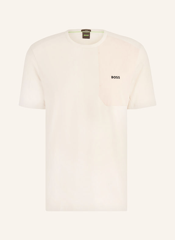 BOSS T-Shirt PKT GLAMPING im Materialmix BEIGE