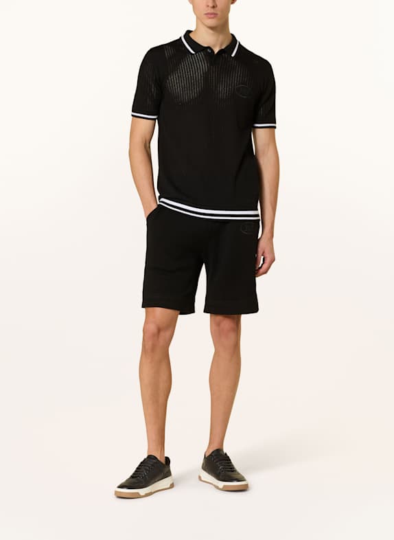 BOSS Strick-Poloshirt MESH HERITAGE SCHWARZ