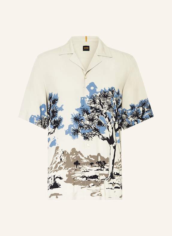 BOSS Resorthemd RAYER Slim Fit CREME/ BLAU