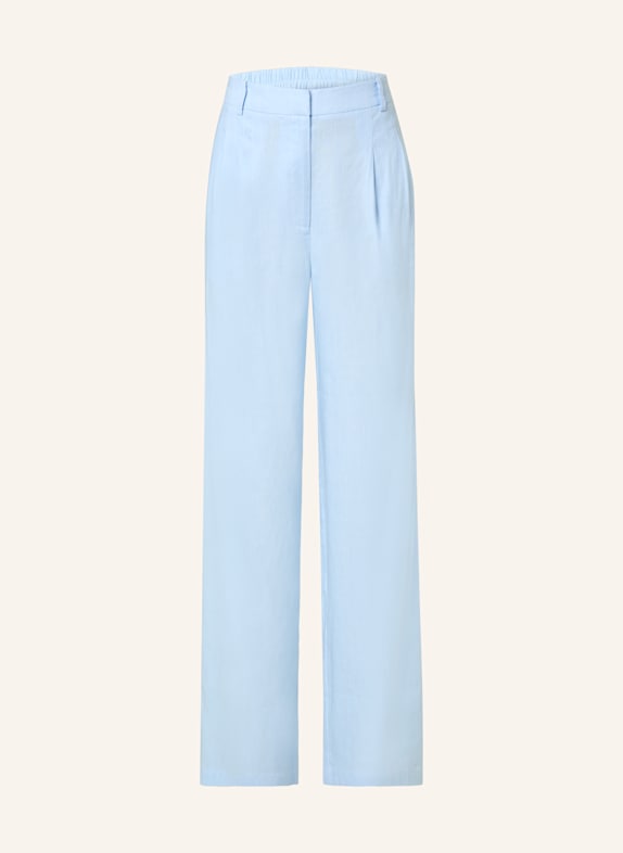 MRS & HUGS Wide leg trousers with linen LIGHT BLUE