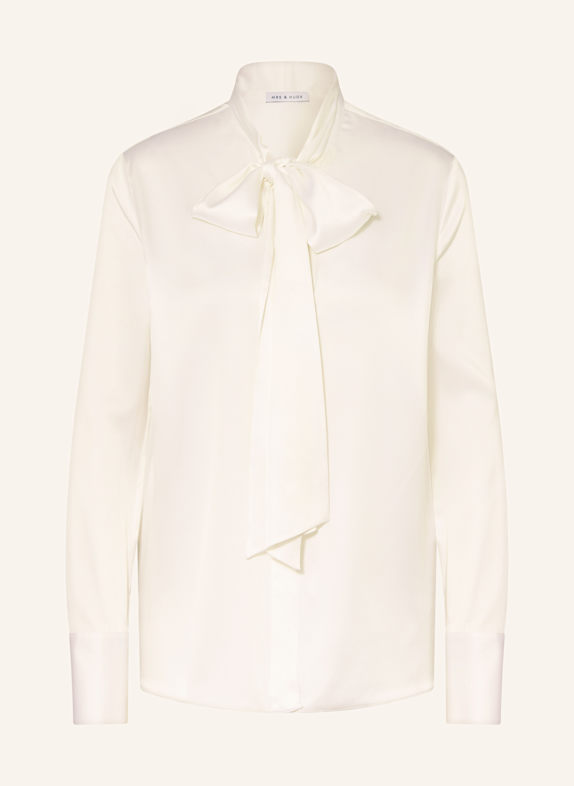 MRS & HUGS Bow-tie blouse in silk ECRU