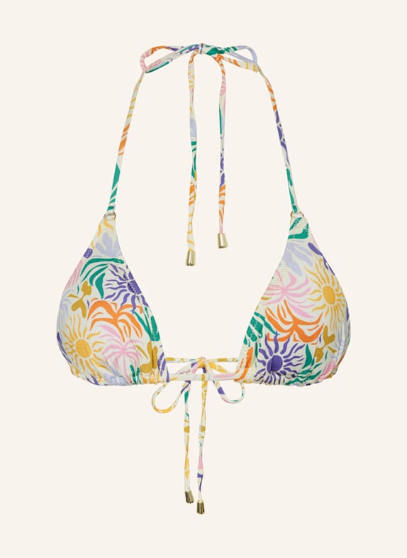 MRS & HUGS Triangel-Bikini-Top CREME/ DUNKELGELB/ LILA