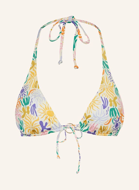 MRS & HUGS Triangel-Bikini-Top ECRU/ DUNKELGELB/ LILA