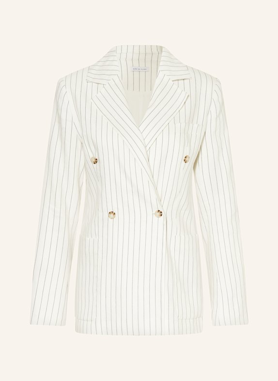 MRS & HUGS Blazer with linen CREAM/ BLACK