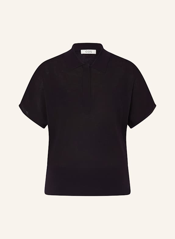 COS Strick-Poloshirt DUNKELBLAU