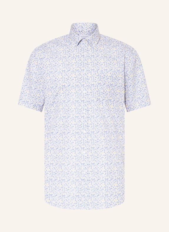 seidensticker Kurzarm-Hemd Regular Fit WEISS/ BLAU/ GELB