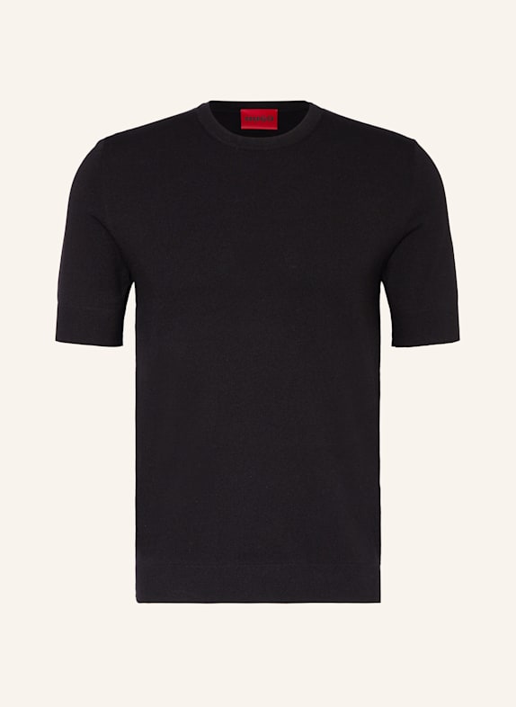 HUGO Strickshirt SAN CARL SCHWARZ