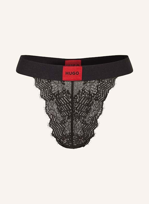 HUGO Figi LACE CZARNY