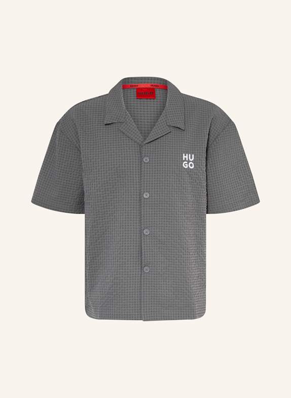HUGO Koszula z klapami CHAFFLE comfort fit SZARY