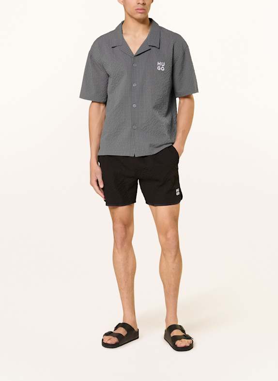 HUGO Resorthemd CHAFFLE Comfort Fit GRAU