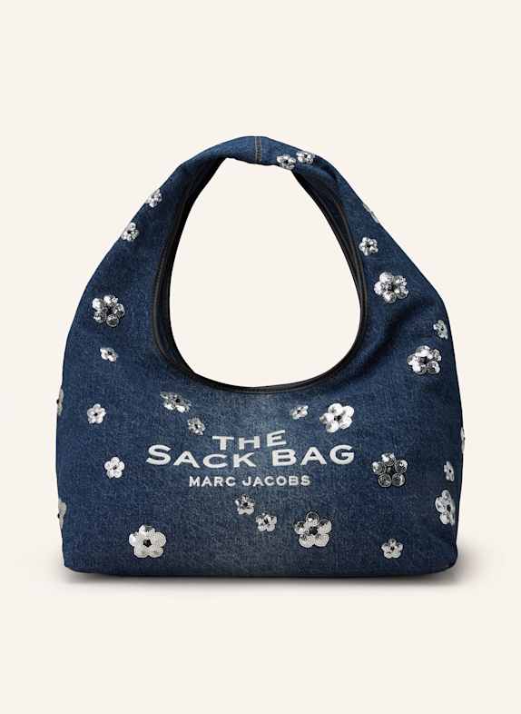 MARC JACOBS Handtasche THE SEQUIN DAISY DENIM SACK BAG mit Pailletten BLAU