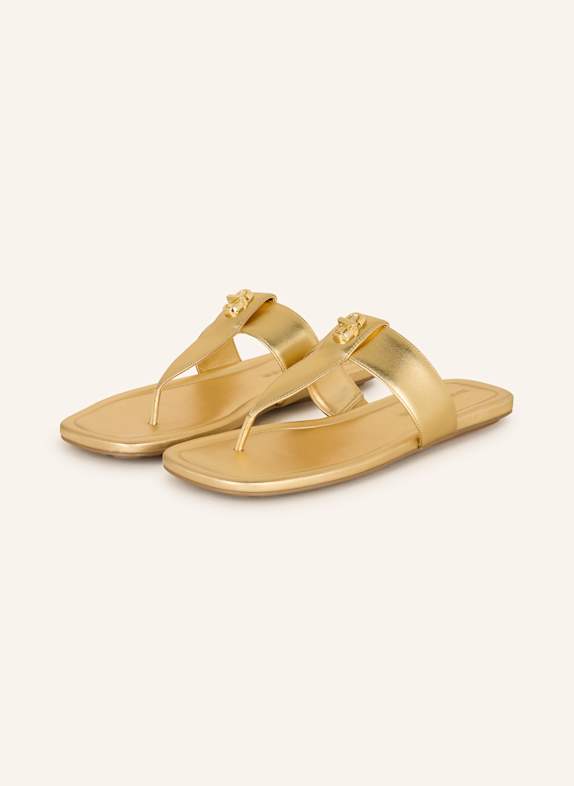 MARC JACOBS THE DUAL T SANDAL flip flops GOLD