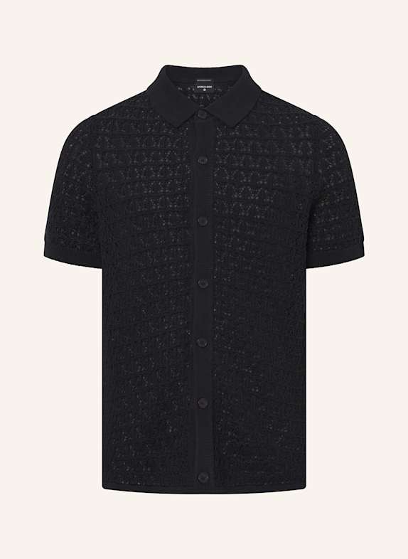 STRELLSON Strickhemd ANDER Slim Fit SCHWARZ