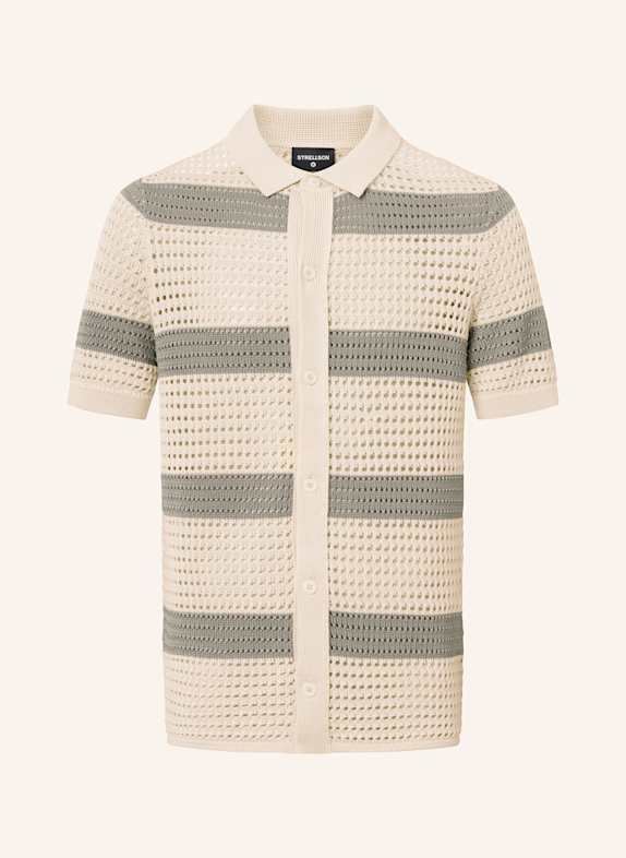 STRELLSON Knit shirt ANDER-P Slim Fit BEIGE/ GRAY