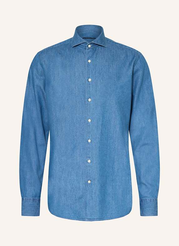 STROKESMAN'S Hemd Regular Fit in Jeansoptik BLAU