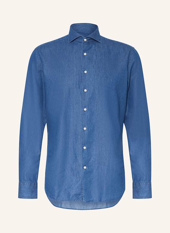 STROKESMAN'S Hemd Regular Fit in Jeansoptik DUNKELBLAU