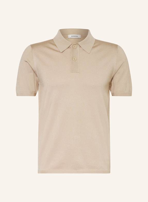 SANDRO Strick-Poloshirt BEIGE