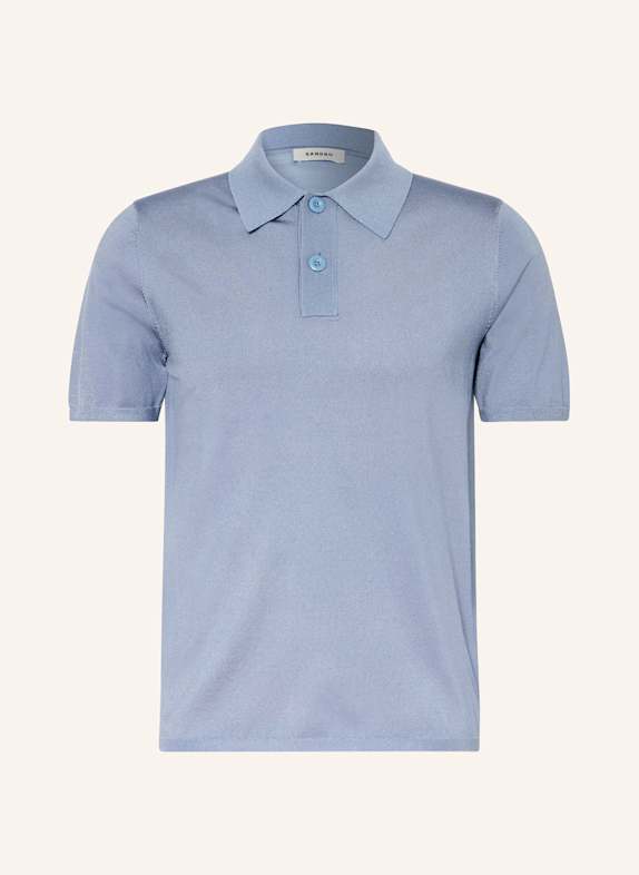 SANDRO Strick-Poloshirt BLAUGRAU