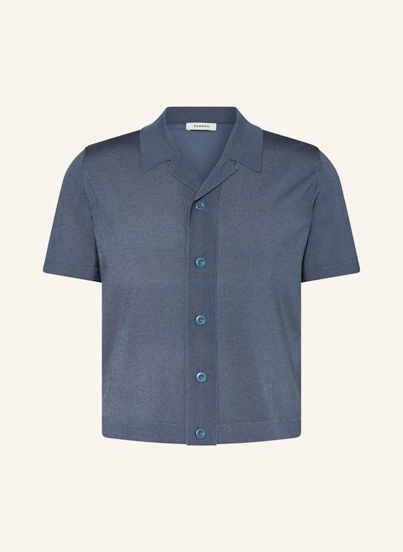 SANDRO Strick-Resorthemd Extra Slim Fit BLAU