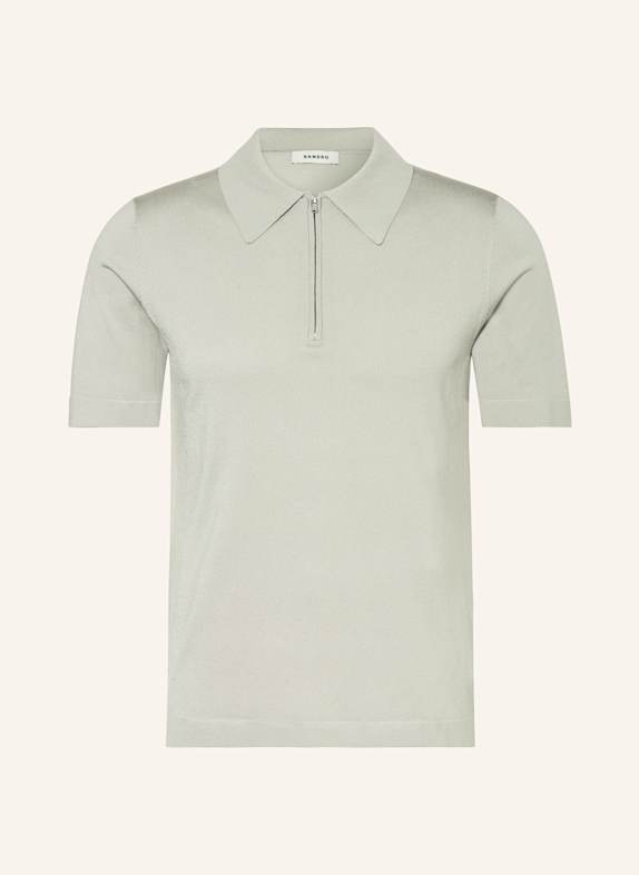 SANDRO Strick-Poloshirt HELLGRÜN