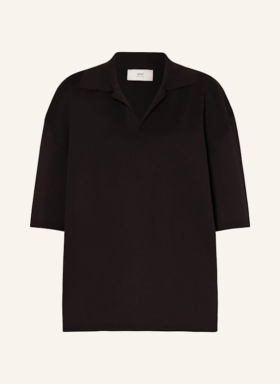 AMI PARIS Piqué-Poloshirt SCHWARZ