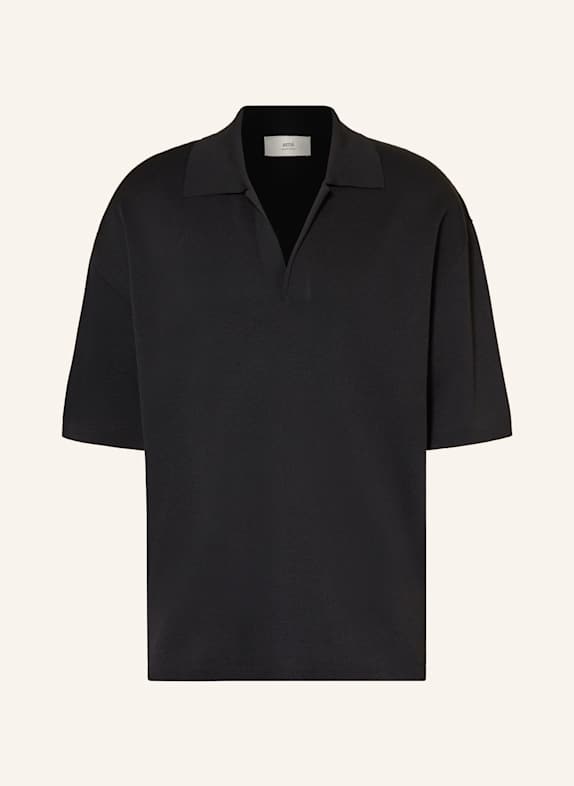 AMI PARIS Strick-Poloshirt SCHWARZ
