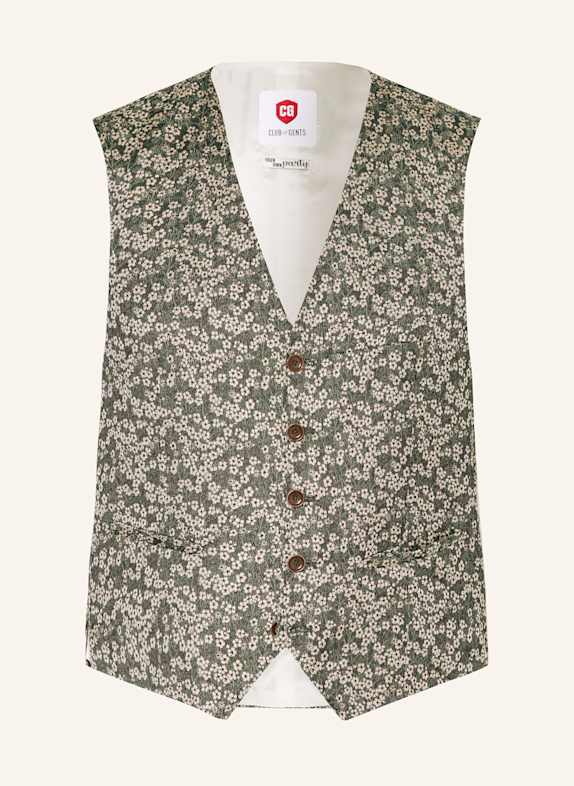 CG - CLUB of GENTS Suit vest slim fit GREEN/ CREAM