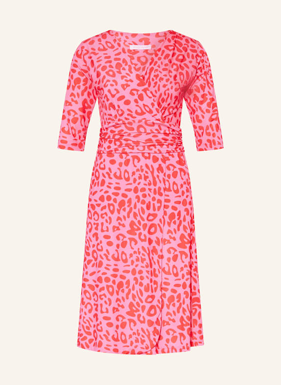 marivie Kleid SOPHISTICATED! in Wickeloptik mit 3/4-Arm PINK/ ROT