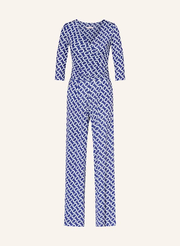marivie Jersey jumpsuit JUMP IN! with 3/4 sleeves BLUE/ WHITE